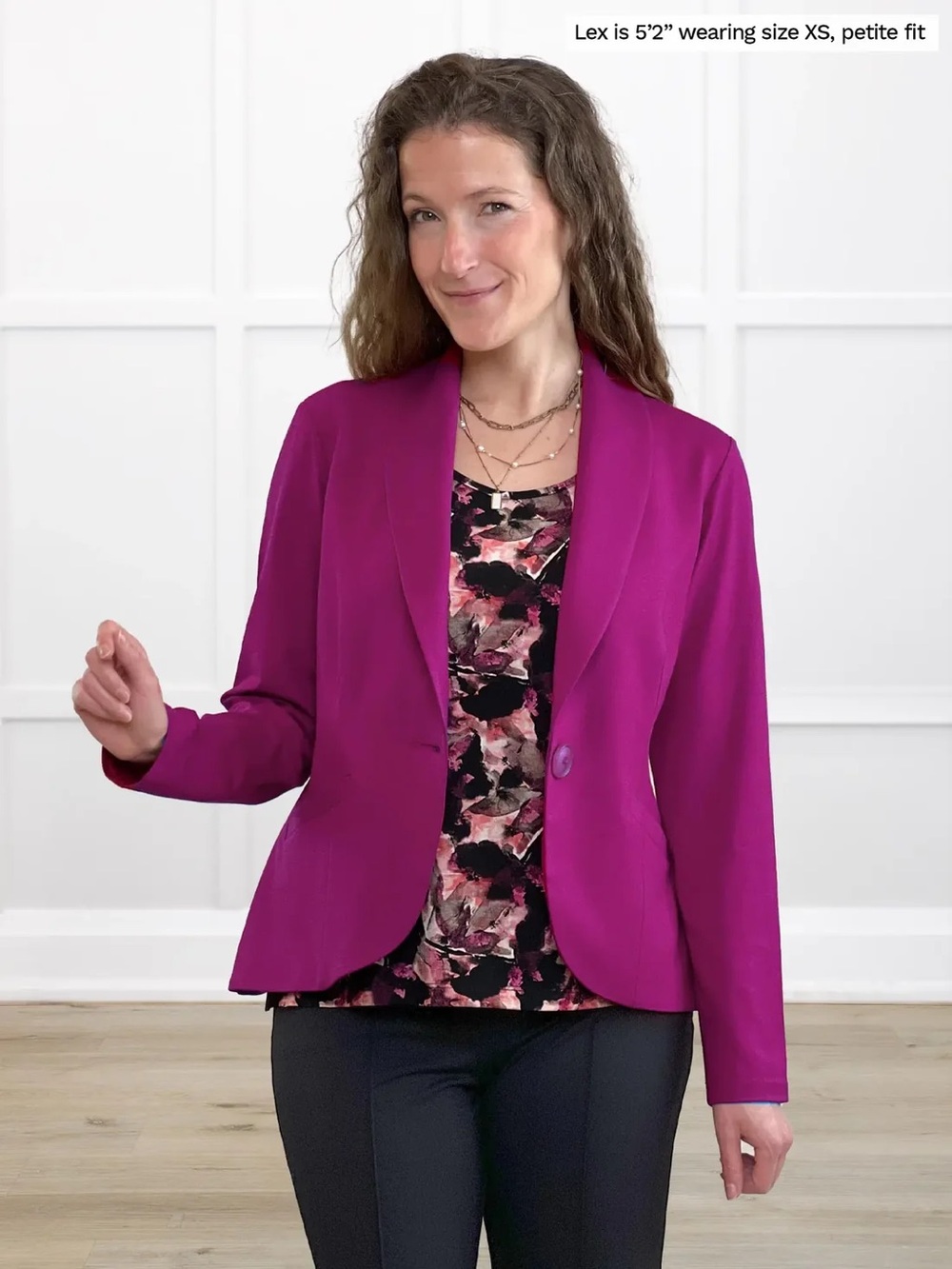 Miik Emily Raspberry Open Jersey Blazer, size M